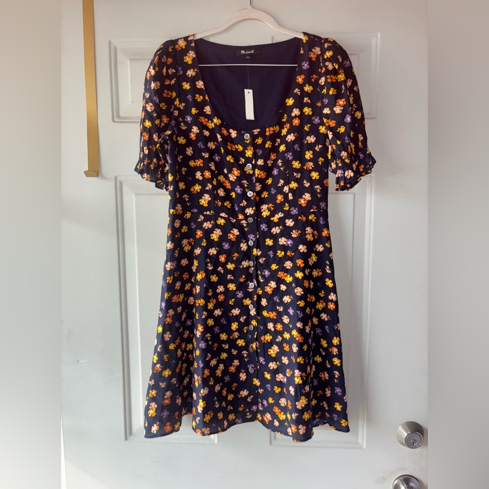 Madewell navy floral dress size 0